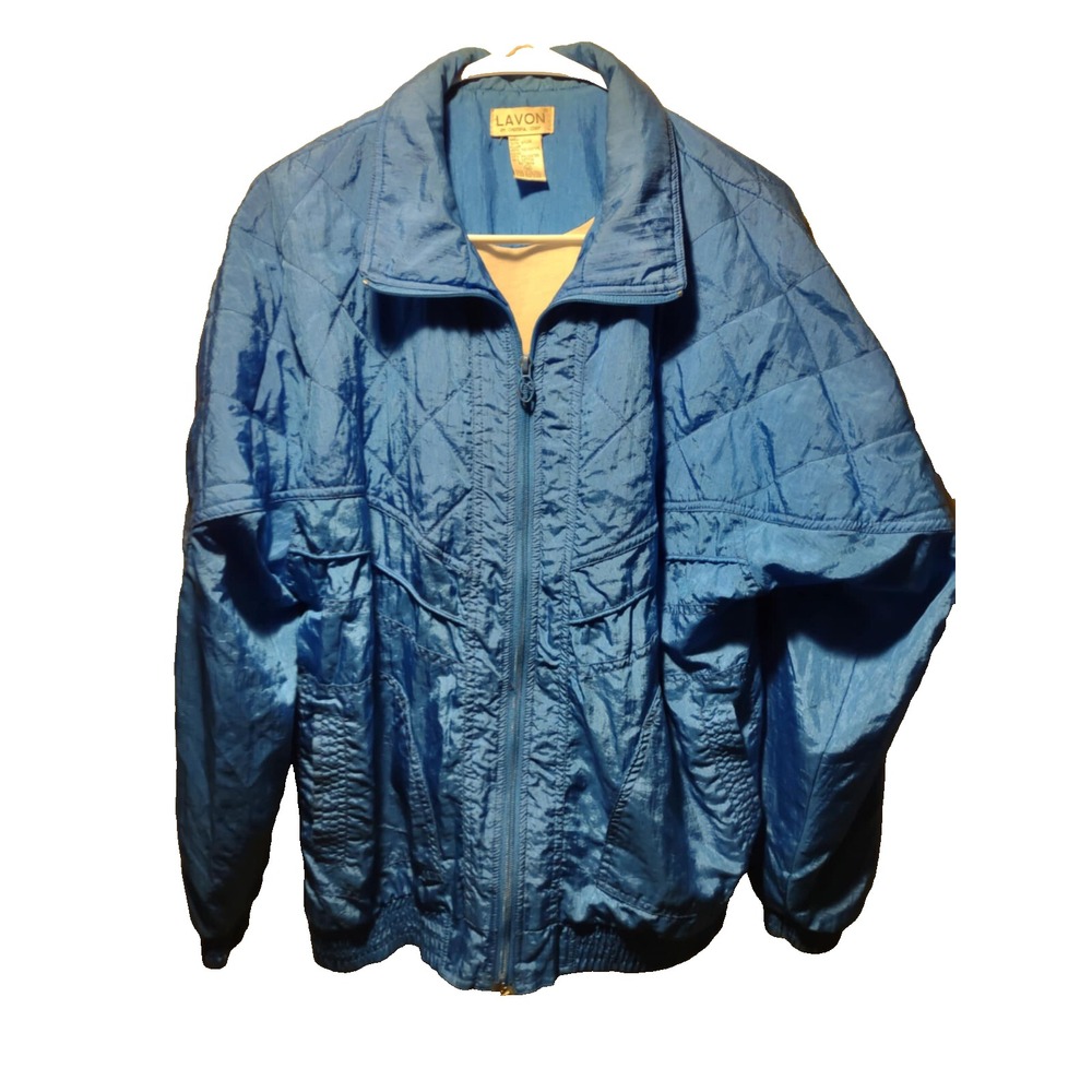 Vintage‎ Lavon Windbreaker Jacket 90s blue Sz M  H32